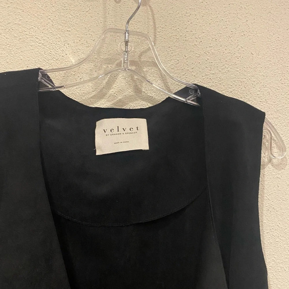 Velvet by Graham and Spencer Faux Suede Draped Vest Size Medium EUC - Picture 2 of 4